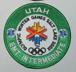 Utah Emt Intermediate 2002 Olympic Winter Games Salt Lake Ems Medic Patch