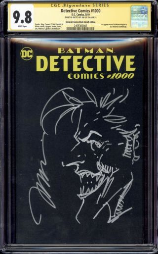 Cgc Ss 9.  8 Jim Lee Joker Sketch Cover Detective Comics 1000 Dc Awesome Sketch