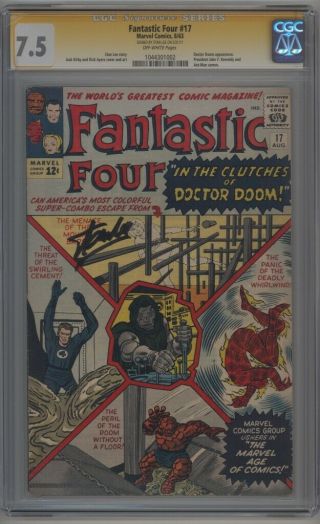 Fantastic Four 17 Cgc 7.  5 Ss Signed By Stan Lee (1963) Doctor Doom