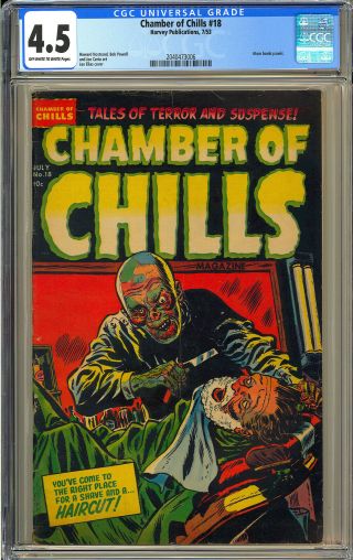 Chamber Of Chills 18 Pre - Code Golden Age Horror Harvey Comic 1953 Cgc 4.  5