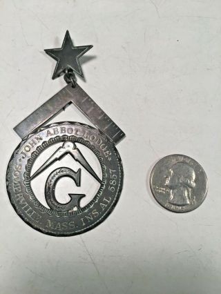 19th Century Masonic Medal,  John Abbott Lodge,  Somerville Mass