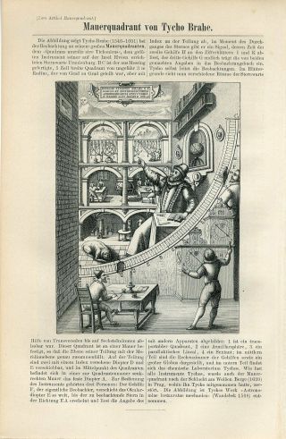 1895 MERIDIAN CIRCLE CELESTIAL ASTRONOMY INSTRUMENT Antique Engraving Print 2