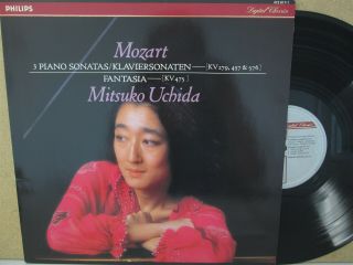 Philips 412 617 - 1 Digital 1984 - Mitsuko Uchida - Mozart 3 Piano Sonatas Lp Ex,