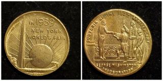 1939 York Worlds Fair Coin Token Medal Medallion 150 Anniversary Washington