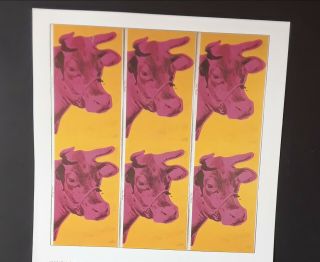 Andy Warhol,  - " Pink Cows " Offset Lithograph Print - 7x7