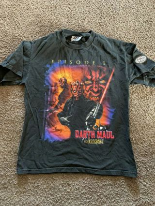 Vintage Darth Maul Episode 1 The Dark Side Shirt With Star Wars Ep 1 Patch