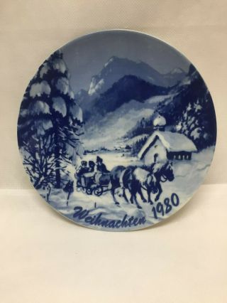 Vintage Blue/white Christmas Plate Germany (1980 Limited Edition)