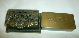 2 Vintage Brass Desk Top Stamp Holders,  Sunflower,  K.  Co.  Brass Holder