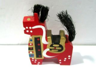 Yawata - Uma Horse Figure Japan Colorful Painted Red Colors Wood Hand Crafted