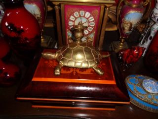 Vintage Cast Solid Brass Turtle Candlestick Candle Holder Candleholder - Quality