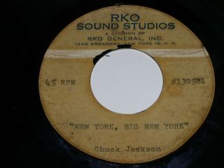 Chuck Jackson Metal Acetate 45 Rpm Record Vintage Rko Sound Studios