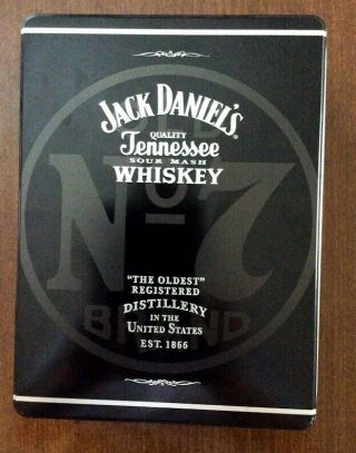 Jack Daniels Tennessee Whiskey Tin W/ 2 Rock Glasses.  Signature Box.