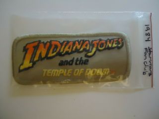 Vintage 1984 Star Wars Fan Club Indiana Jones & The Temple Of Doom Cloth Patch