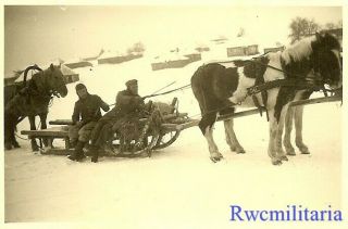 Miserable Duty Wehrmacht Troops In Russian Winter W/ Horse Sleighs