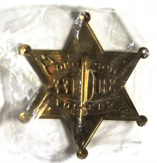 S730.  Vintage: HOPALONG CASSIDY SHERIFF Brass Style Metal Pinback Badge (1950 ' s) 3