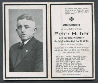 German Reich Ww Ii : Death Card From 1942 - 10.  03.  1942