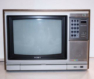 Sony Trinitron Kv - 1546r 15 " Color Tv Receiver 1982 Never Set Up Faux Wood Vtg
