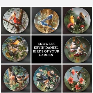 Birds Of Your Garden Set of 8 by Kevin Daniel Knowles Collector Plates 2