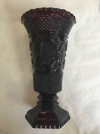 Avon Cape Cod 1876 Ruby Red 8” Vase Perfect