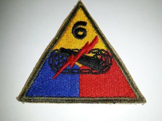 Wwii U.  S.  Army 6th Armored Division Tank Triangle Unit Patch - Ww2 World War Ii