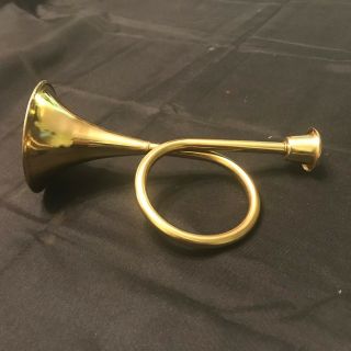 Vintage Brass Horn Shaped Candle Holder Christmas Decoration