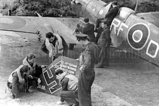 Wwii Polish Pilots Spitfire Fighter Plane Battle Of Britain Ju 88 Part Ww2 Photo