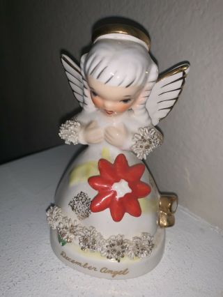Vintage Napco Ceramic December Angel Figurine Japan 1950 