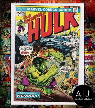 The Incredible Hulk 180 (a Marvel N) Vf High Res Scans Mvs Intact