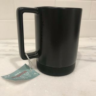 Starbucks Black Ceramic Desktop Travel Mug Lid Silicone Nonslip Bottom 14 Oz
