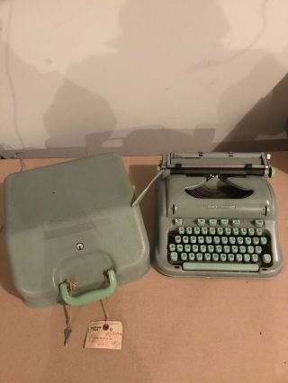 Vintage Hermes 3000 Typewriter Case Swiss Made Sea Foam Green