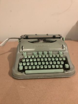 Vintage HERMES 3000 Typewriter Case Swiss Made Sea Foam Green 2