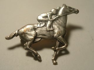 Vintage Horse Racing Horse & Jockey Pin Brooch