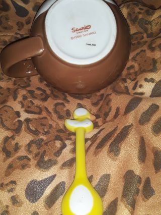 VTG Sanrio LANDRY Raccoon Ceramic CUP Mug,  Pea Duck Spoon Hello Kitty KAWAII 90s 2