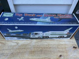 1999 Hess Toy Truck With Space Shuttle And Sattelite