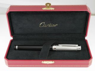 Cartier Pasha Black Composite And Platinum Plated Rollerball Pen