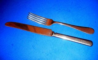 Vintage Wallco " U.  S.  M.  Com.  " U.  S.  Maritime Comm.  Fork And Stainless Knife