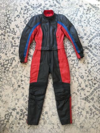 Vtg Bmw Motorcycle Leather Racing Suit Jacket Pants 70s 80s W.  Germany Women Xs - S