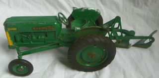 Vintage Slik Toys Oliver 55 Tractor W/ Plow Old Farm Toy