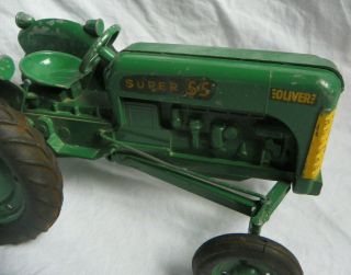 Vintage Slik Toys Oliver 55 Tractor w/ Plow old farm toy 3