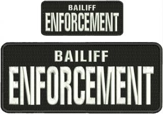 Bailiff Enforcement Embroidery Patches 4x10 And 2x5 Hook On Back