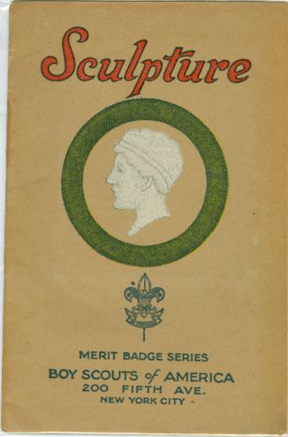 1926 Boy Scout Tan Merit Badge Book - Sculpture