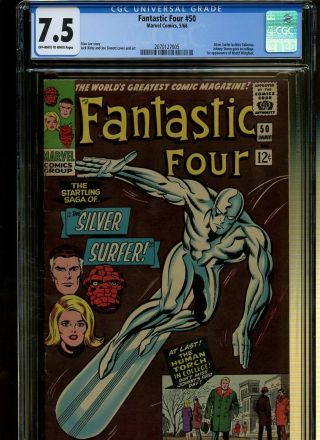 Fantastic Four 50 Cgc 7.  5 | Silver Surfer Battles Galactus.  1st Wyatt Wingfoot.