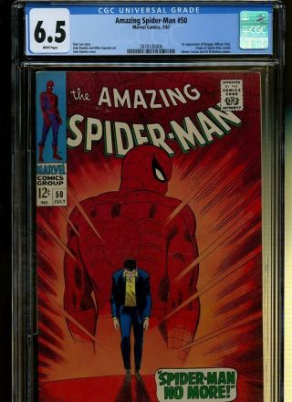 Spider - Man 50 Cgc 6.  5 | Marvel 1967 | 1st Kingpin.  Spidey Origin Retold.