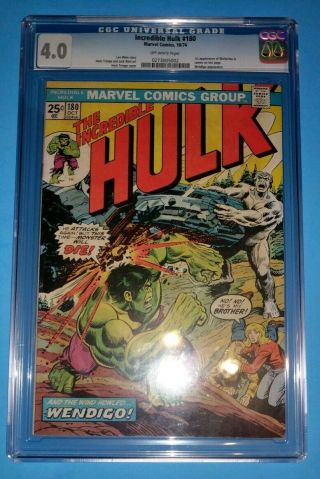 Incredible Hulk 180 Cgc 4.  0 - 1st Appearance Of Wolverine Cameo Key X - Men