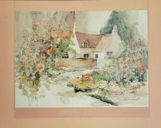 Dawna Barton 31 " X 25 " Garden House 1986 Poster Print Watercolor
