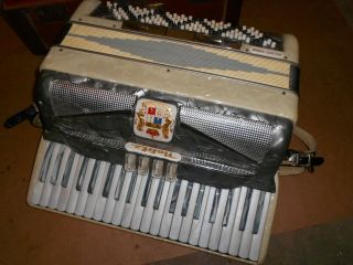 Vintage Noble Deluxe Grand Accordion,  Pearl Color,