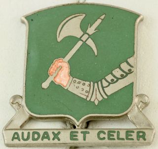 41st Tank Battalion Crest Di/dui Pinback Ns Meyer Hm