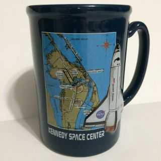 Nasa Kennedy Space Center 3d Coffee Mug Tea Cup Navy Blue Space Shuttle