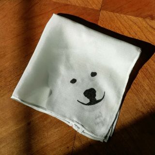 Hand Paint 100 Silk Samoyed Dog 11x11 Habotai Hankie Handkerchief