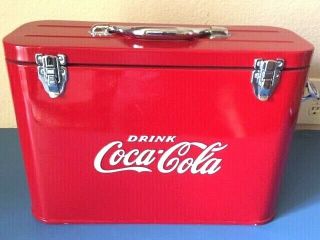 Vintage Coca - Cola Cavalier " Airline Cooler " Picnic Cooler